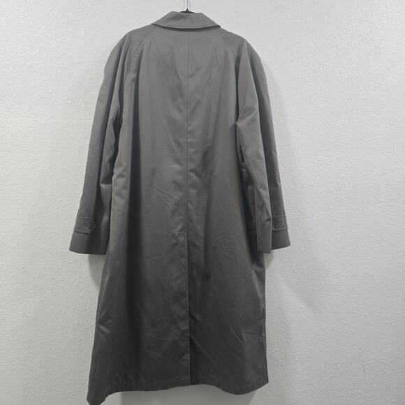 London Fog Men’s Trench Coat Size 44 Regular Gray Long Overcoat Classic Vintage - Picture 3 of 8